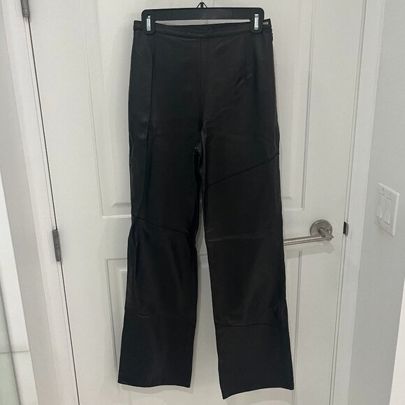 Claude Montana Pants - 1990's Vintage Claude Montana Pieced Black Leather Pants Italy Size 40 MINT